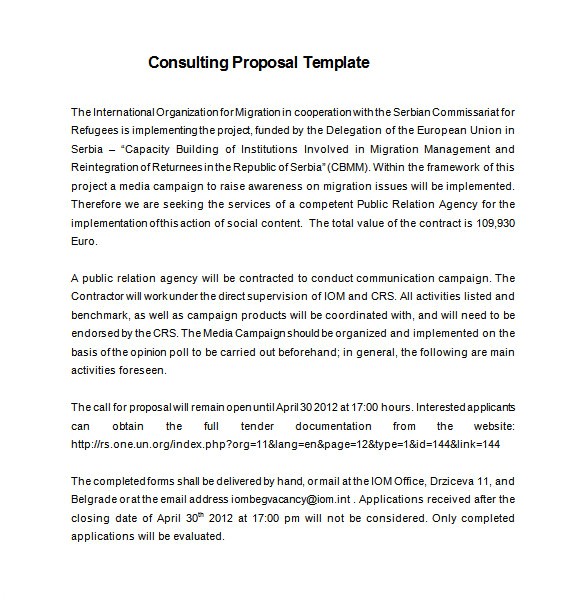 Management Consulting Proposal Template Consulting Proposal Template 16 Free Sample Example