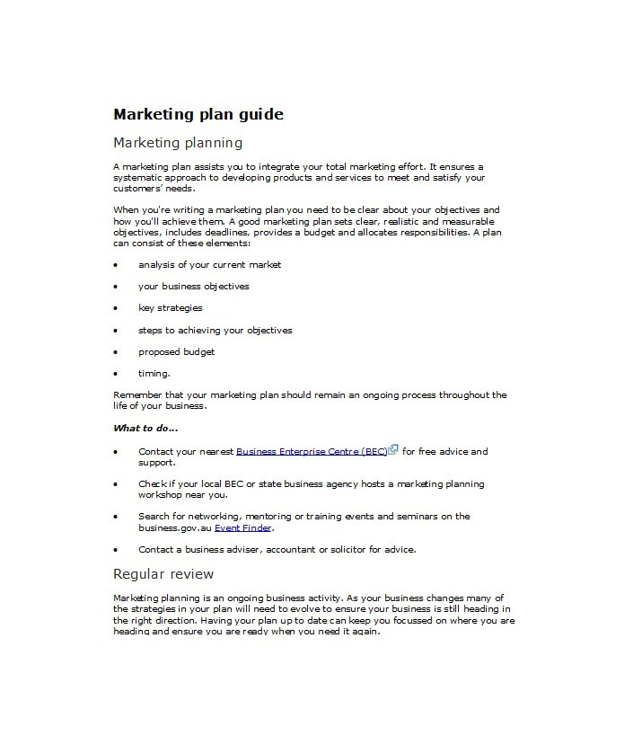 marketing plan templates
