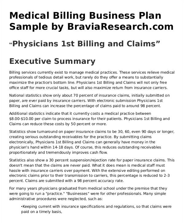 Medical Billing Proposal Template Medical Business Proposal Templates 8 Free Word Pdf