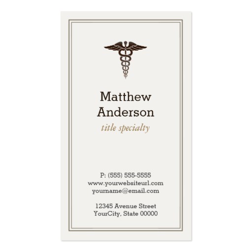 medical student teacher caduceus elegant classic business card templates 240116627862240865