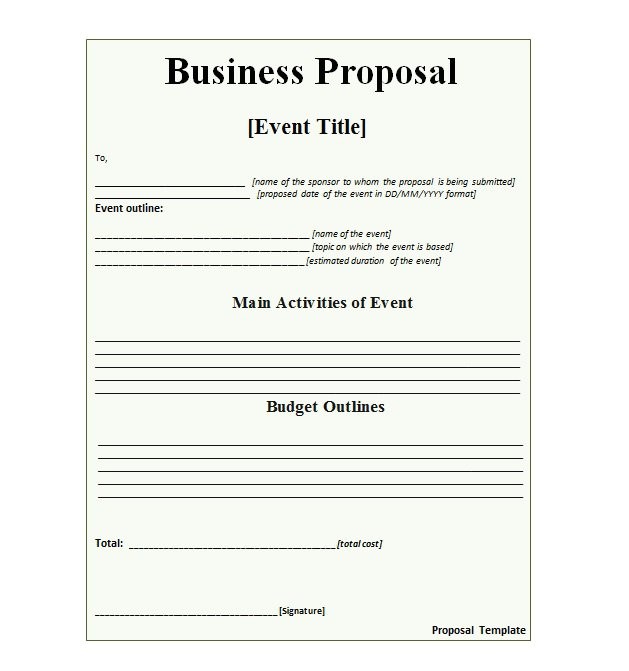 business proposal letter samples