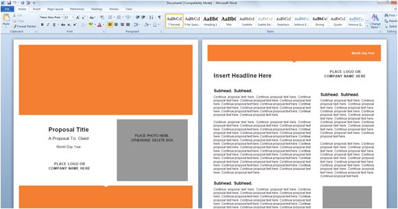 modern proposal template for microsoft word