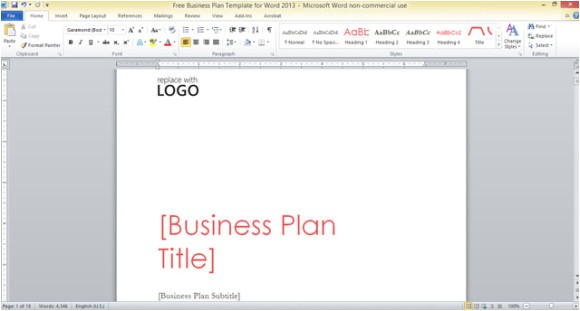 free business plan template for word 2013