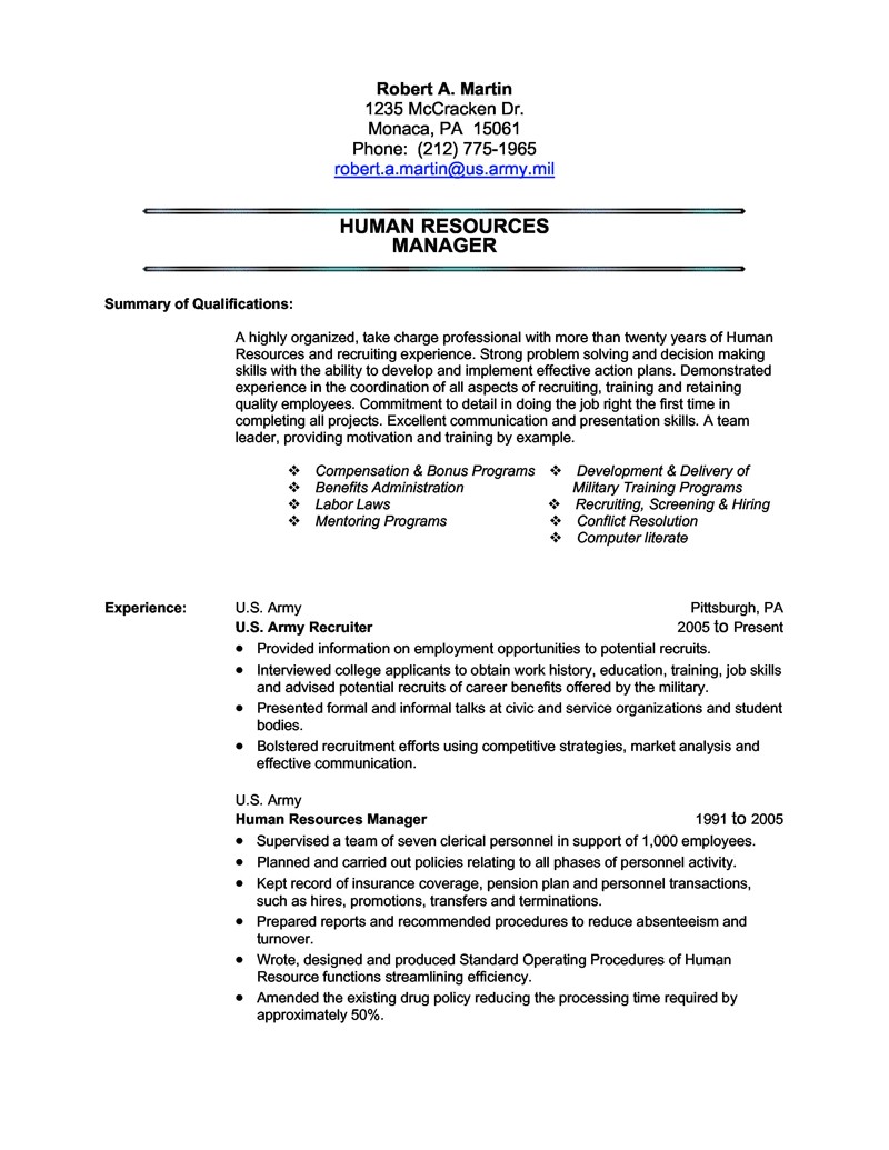 Military Resume Templates Military Resume Examples Best Template Collection