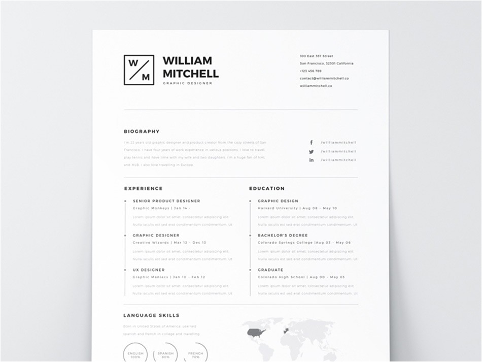 Minimalist Resume Template Word Best Free Resume Templates for Designers