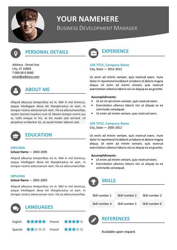 hongdae modern resume template