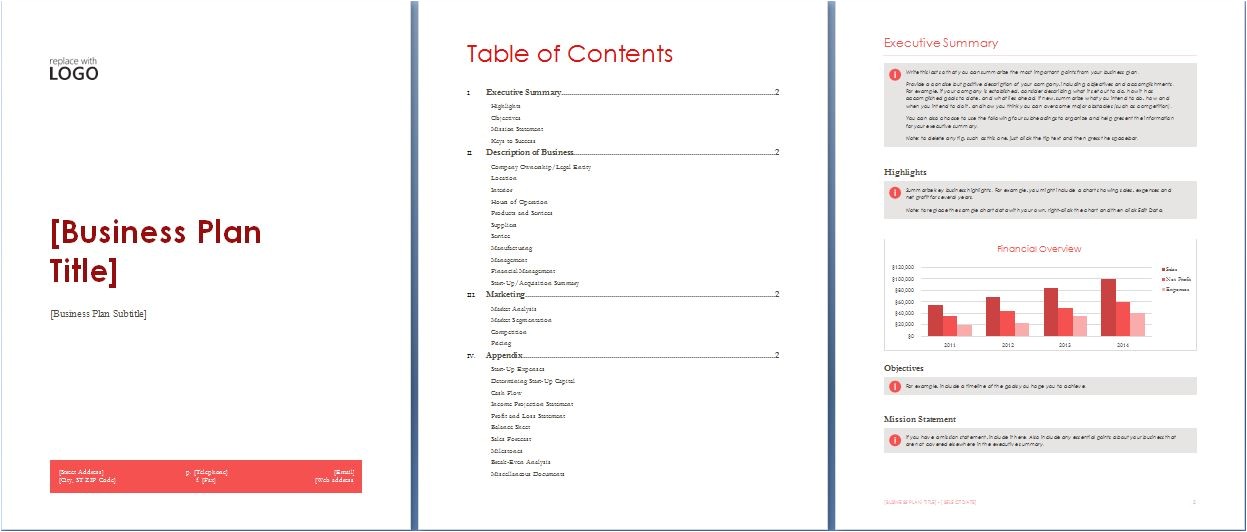 Ms Word Business Plan Template Microsoft Word and Excel 10 Business Plan Templates