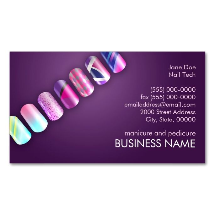 nail technician business cards