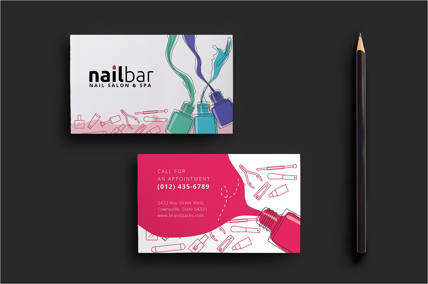 nail salon business card template
