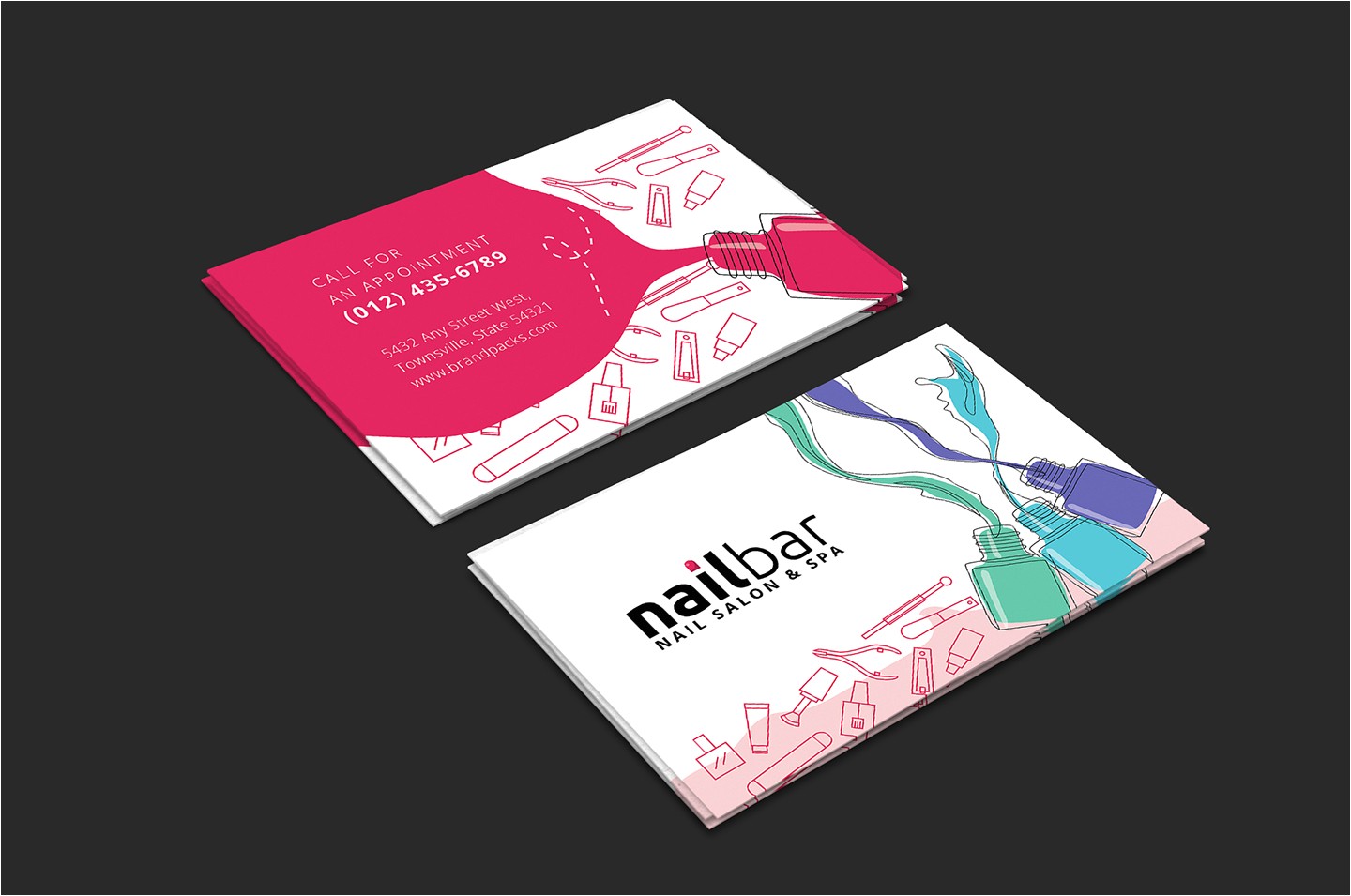 nail salon business card template
