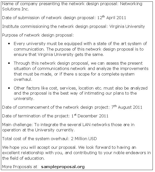 network design proposal