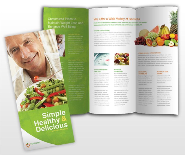 nutritionist dietician tri fold brochure template