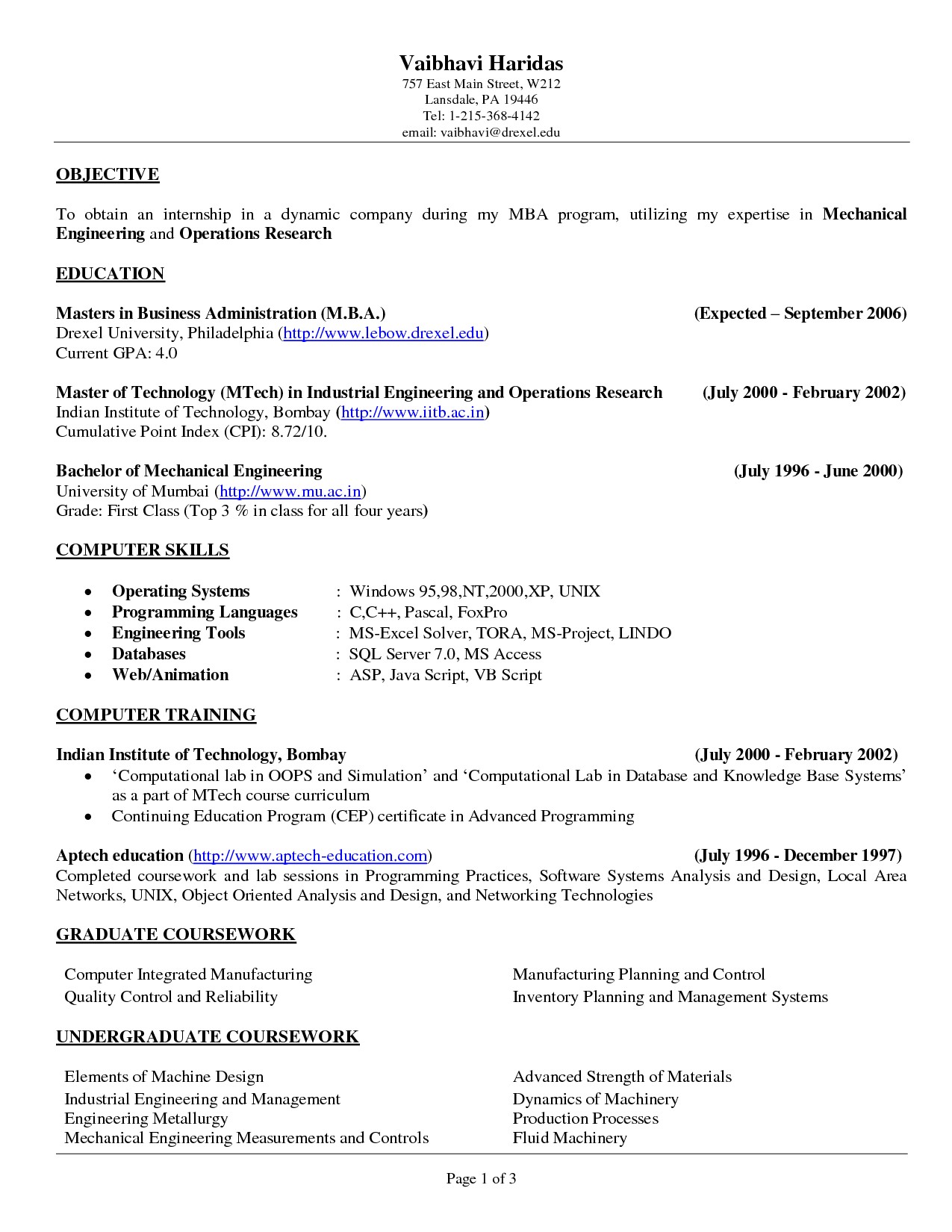 resume objectives