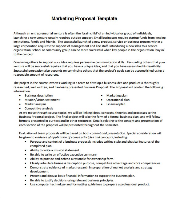 marketing proposal template sample