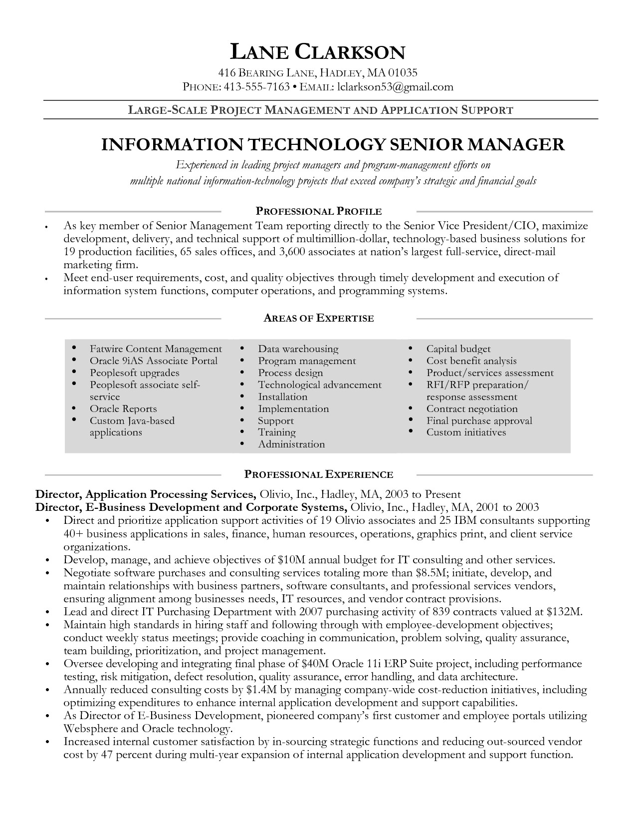 Operation Manager Resume Sample Doc Project Management Resume Doc Resume Ideas