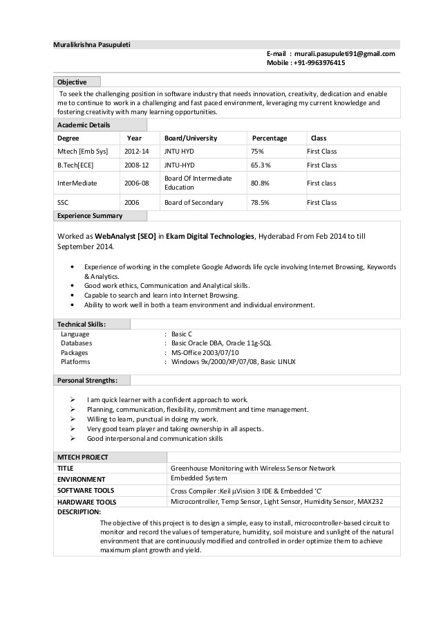 Oracle Fresher Resume Sample oracle Dba Fresher Resume