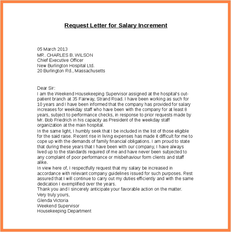 6 salary increase proposal letter