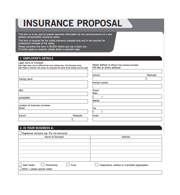 insurance proposal template