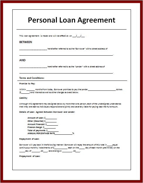 loan agreement and form templates