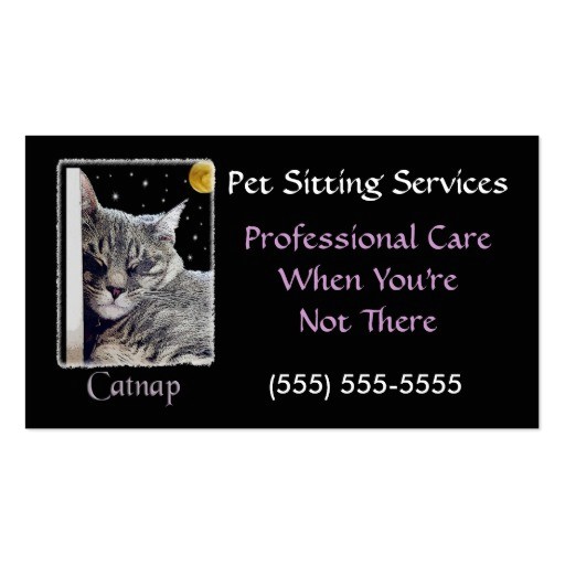 catnap pet sitting business profile card template business card 240594444247798267