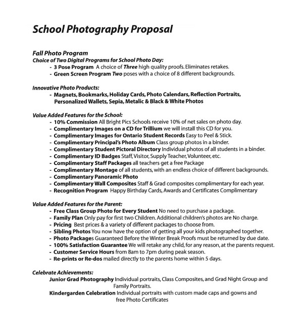 photography proposal template