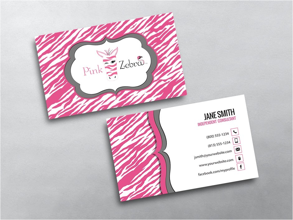 pink zebra business cards