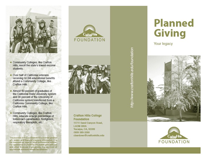 crafton hills college foundation planned giving brochure