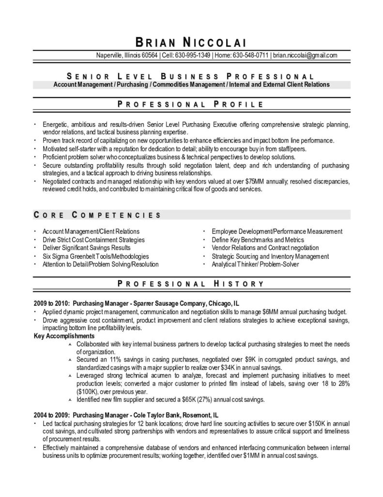 procurement buyer resume sample