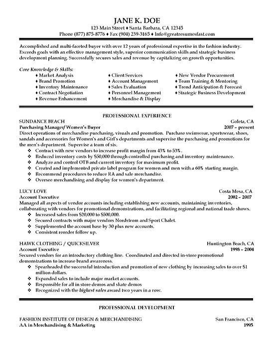 purchasing resume