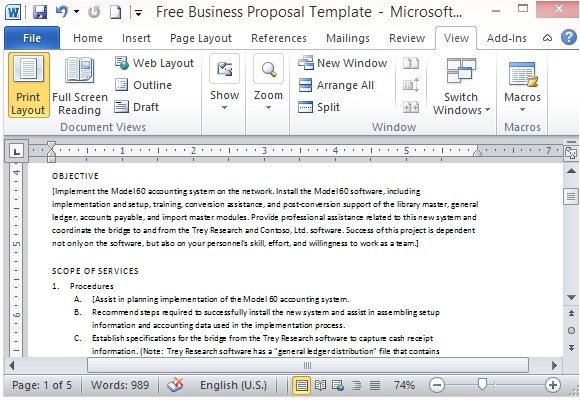 free business proposal template for microsoft word