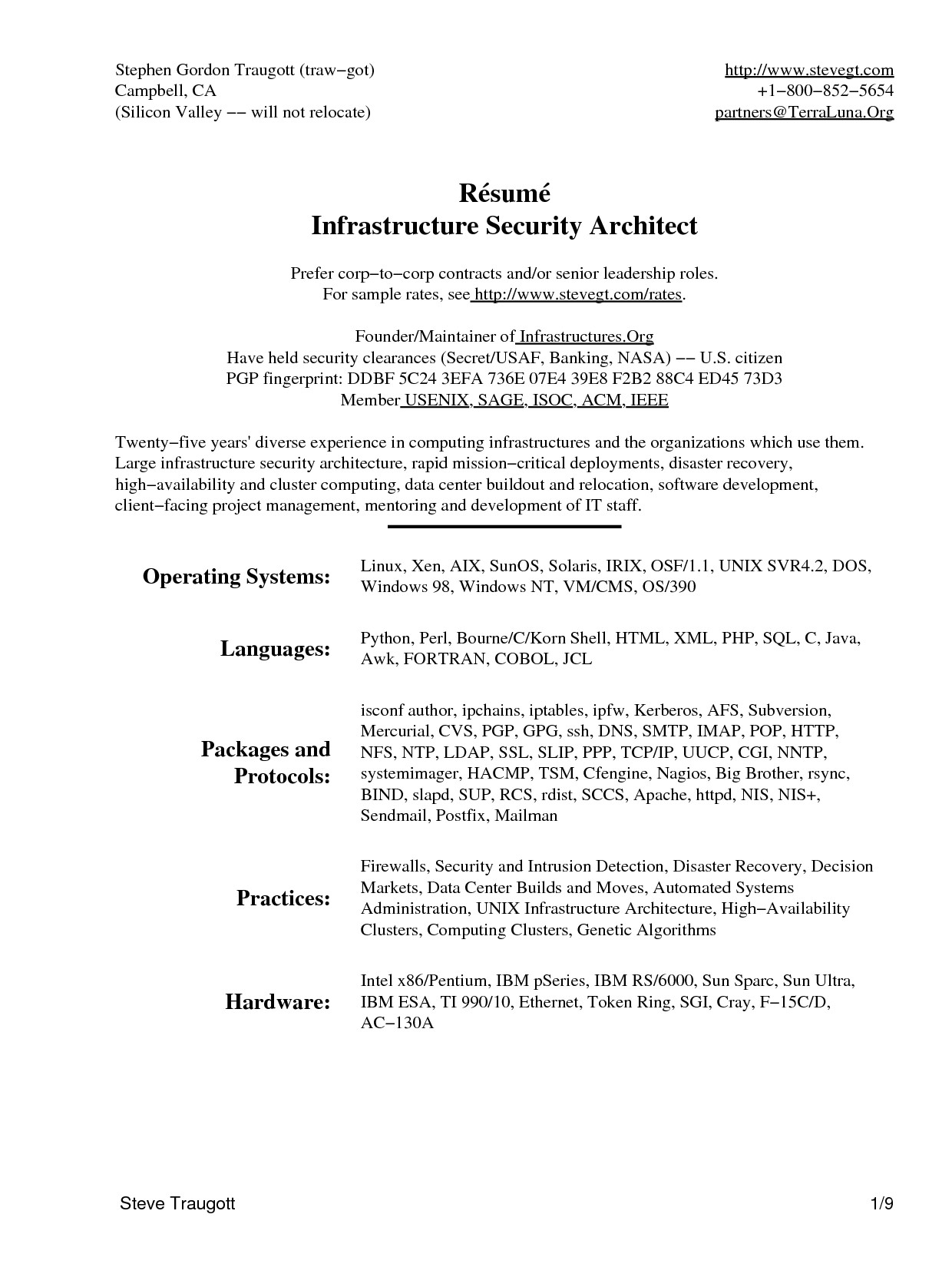 architecture engineer cv template