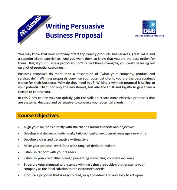 writing proposal template sample