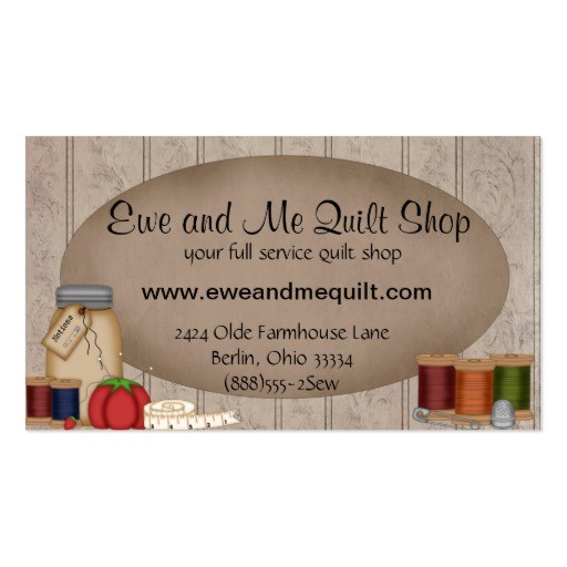 primitive quilt shop business card template 240228248635184169