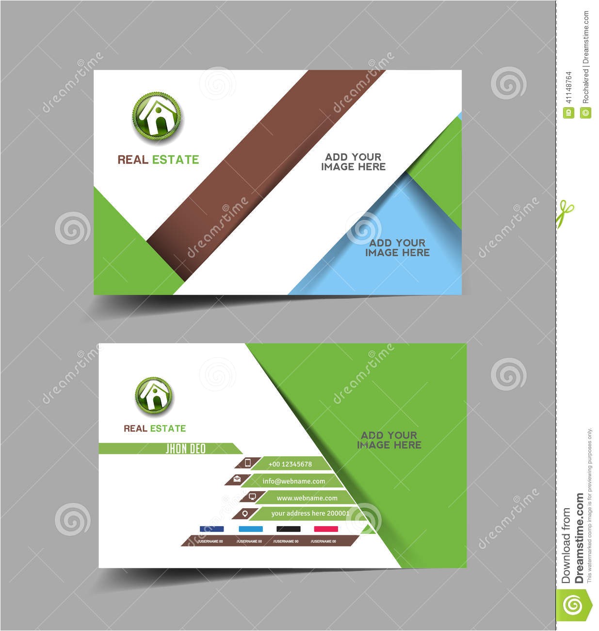 stock illustration real estate agent business card set template image41148764