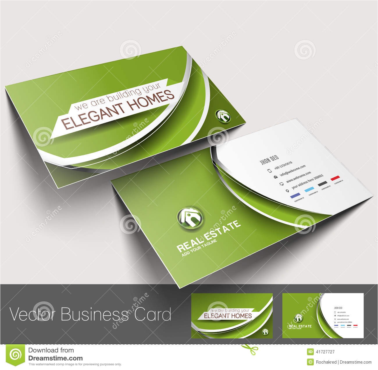 stock illustration real estate agent business card set template image41727727