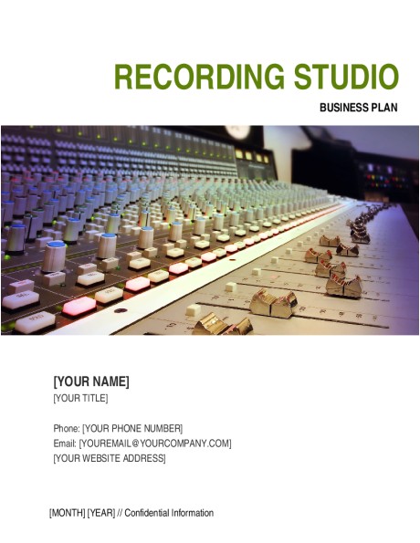 recording studio business plan d12037
