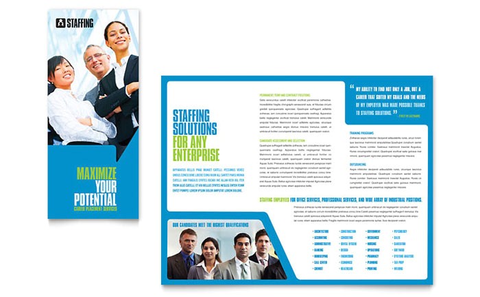 Recruitment Brochure Templates Free Staffing Recruitment Agency Brochure Template Design