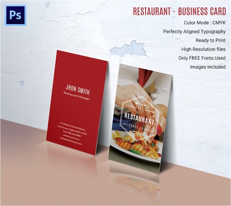 ideal restaurant business card template