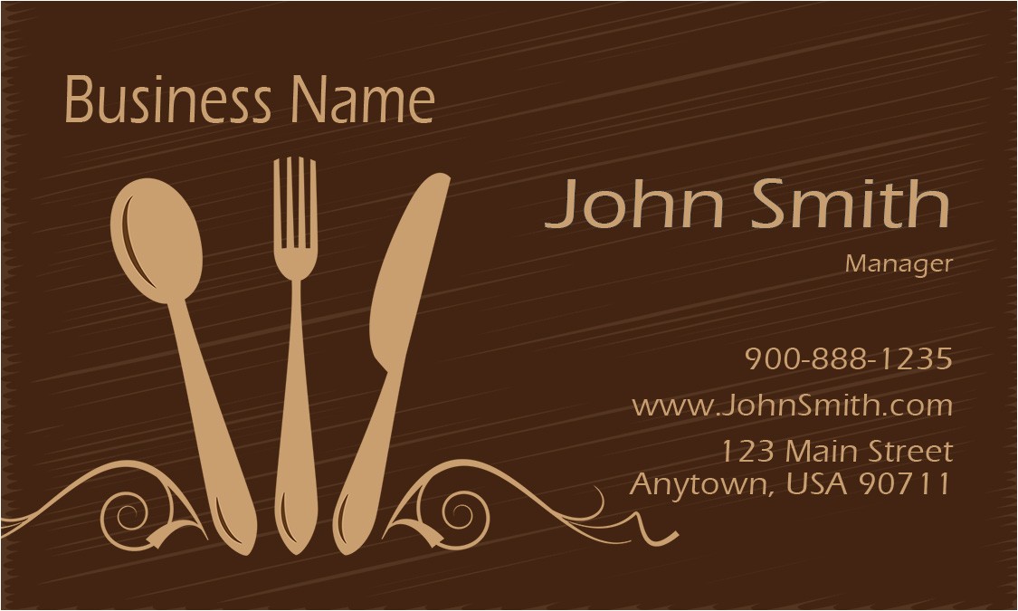 silverware restaurant business card 1001121