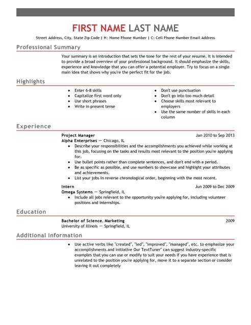 resume builder template 2017