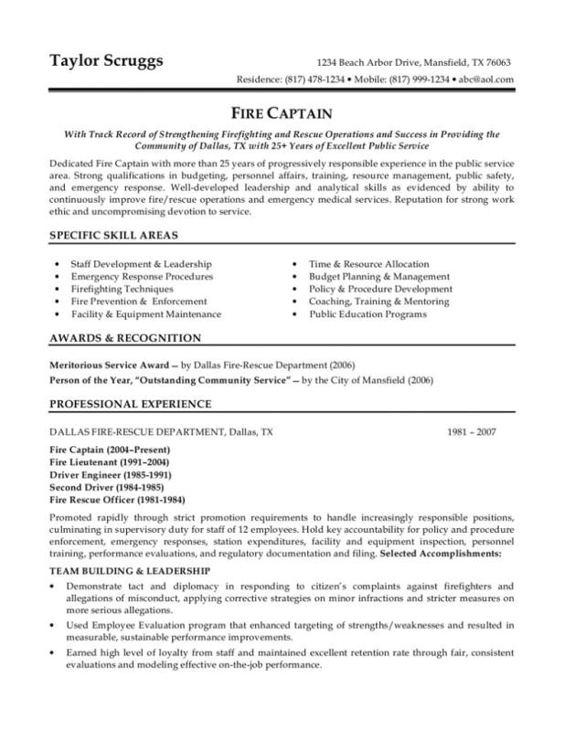 resume for retired person sample