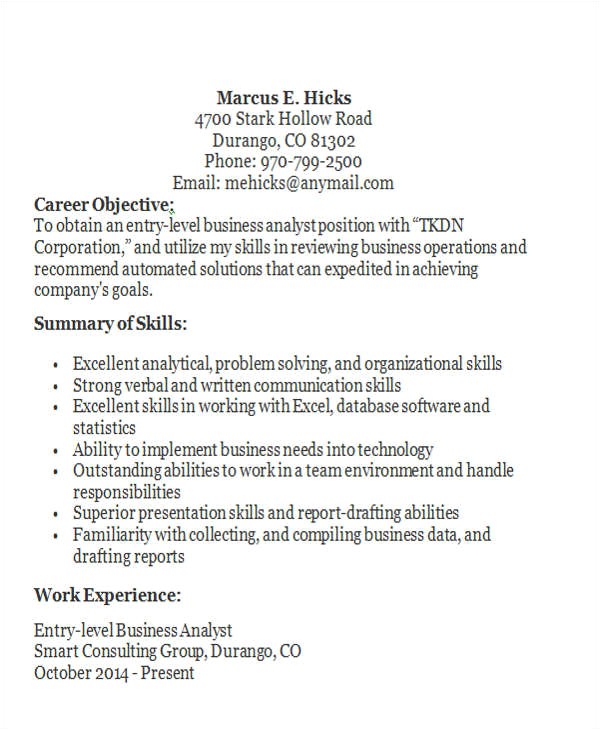 business resume template download
