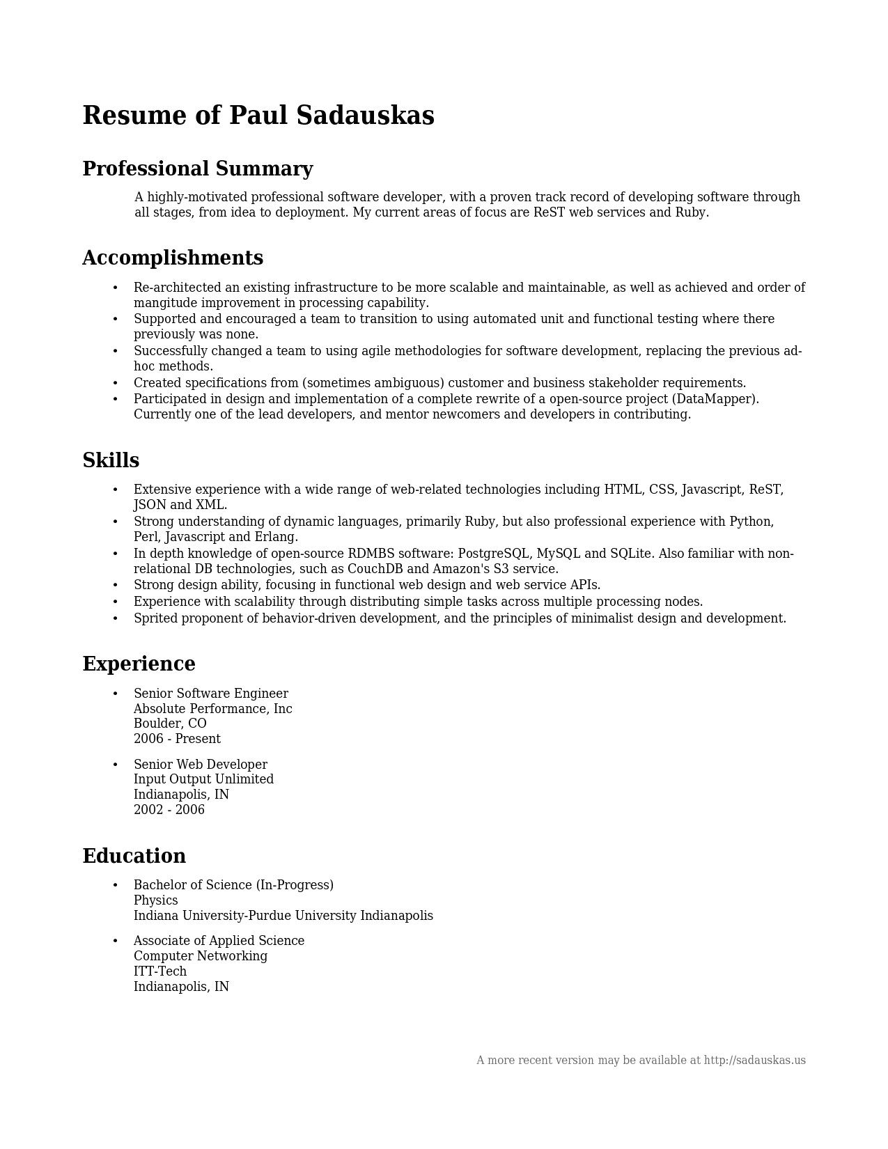 professional resume summary 2016