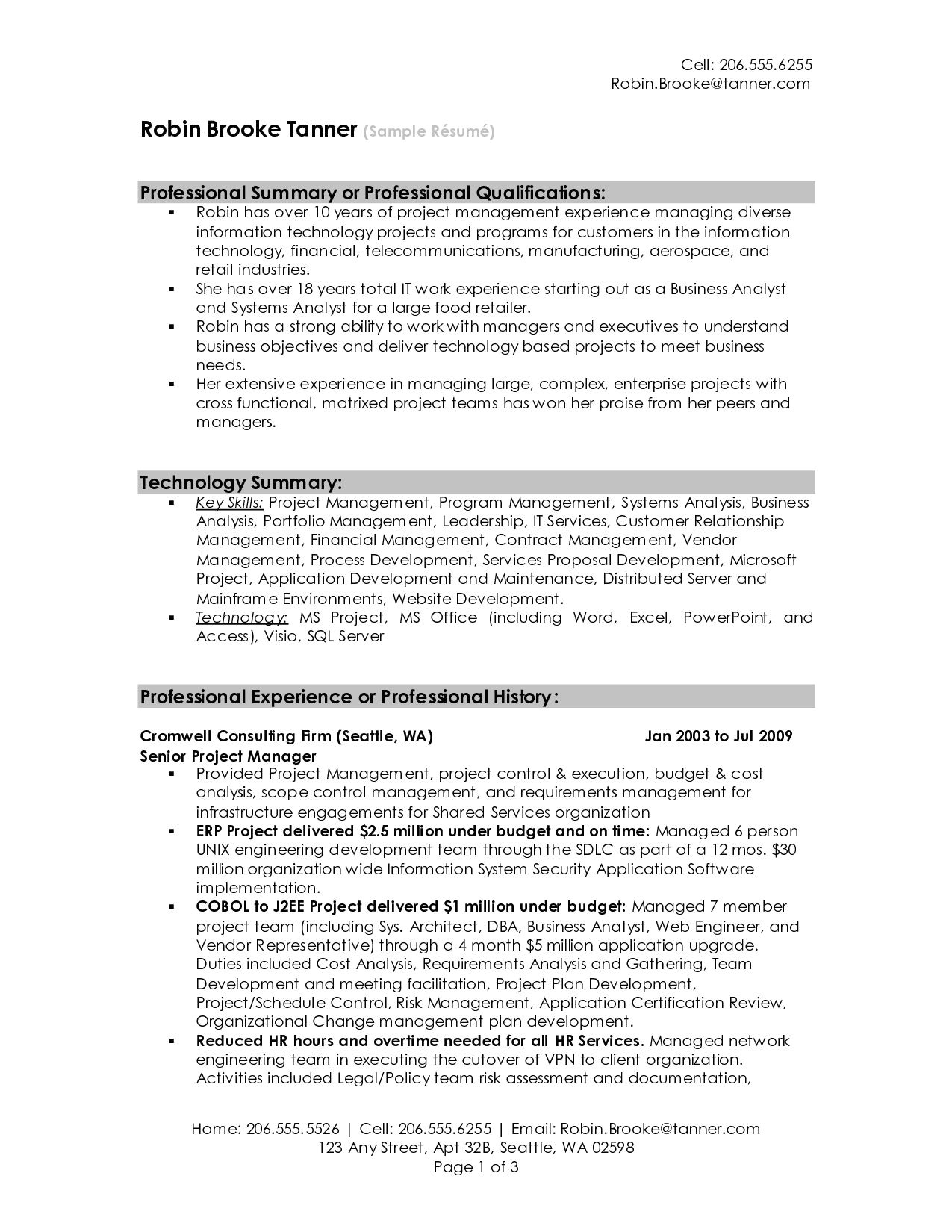 Resume Summary Samples for It Professionals Professional Summary Resume Examples Professional Resume