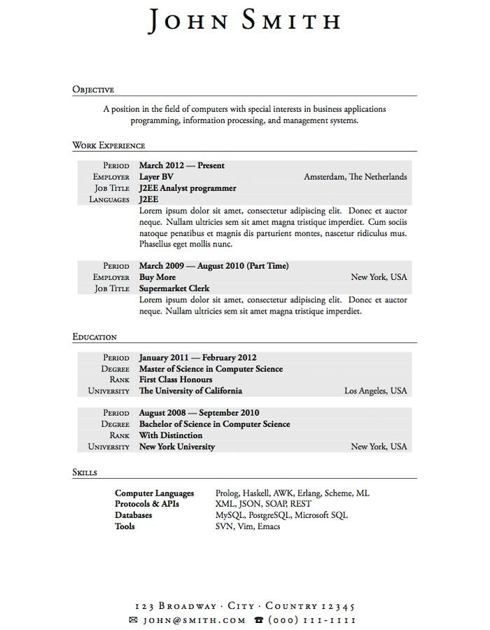 basic resume templates australia