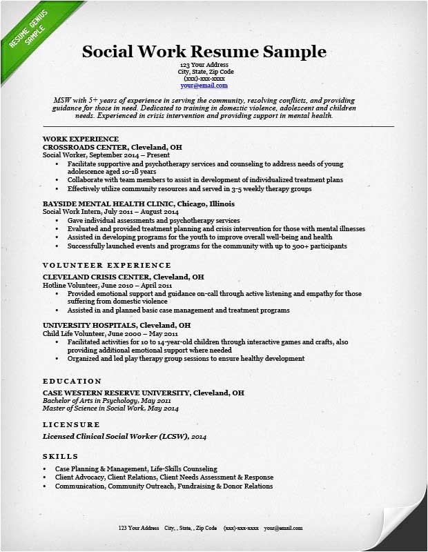 Resume Templates for social Workers 1 Resume Templates for social Workers social Work Resume Sample Writing Guide Resume Genius
