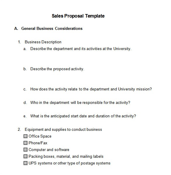 sales proposal template sample