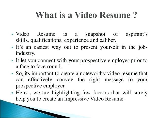 video resume script example