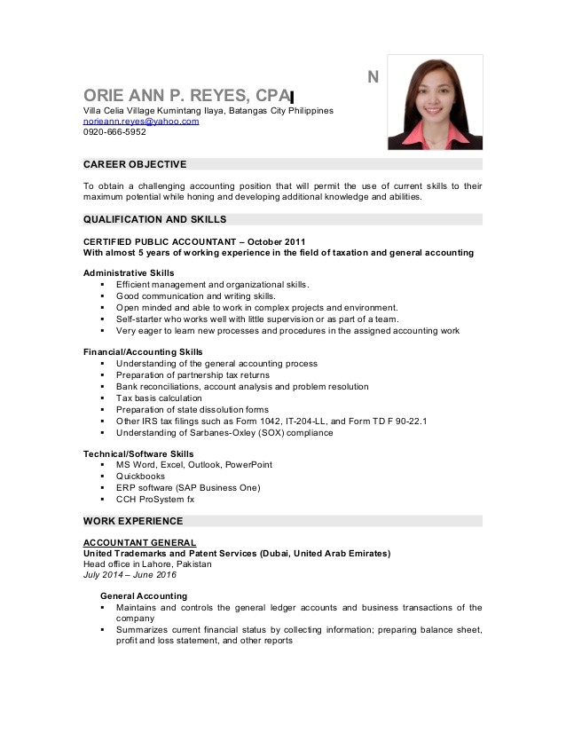 Sample Resume for Accountants In the Philippines 1 Sample Resume for Accountants In the Philippines Sample Cpa Resume Philippines Krida Info