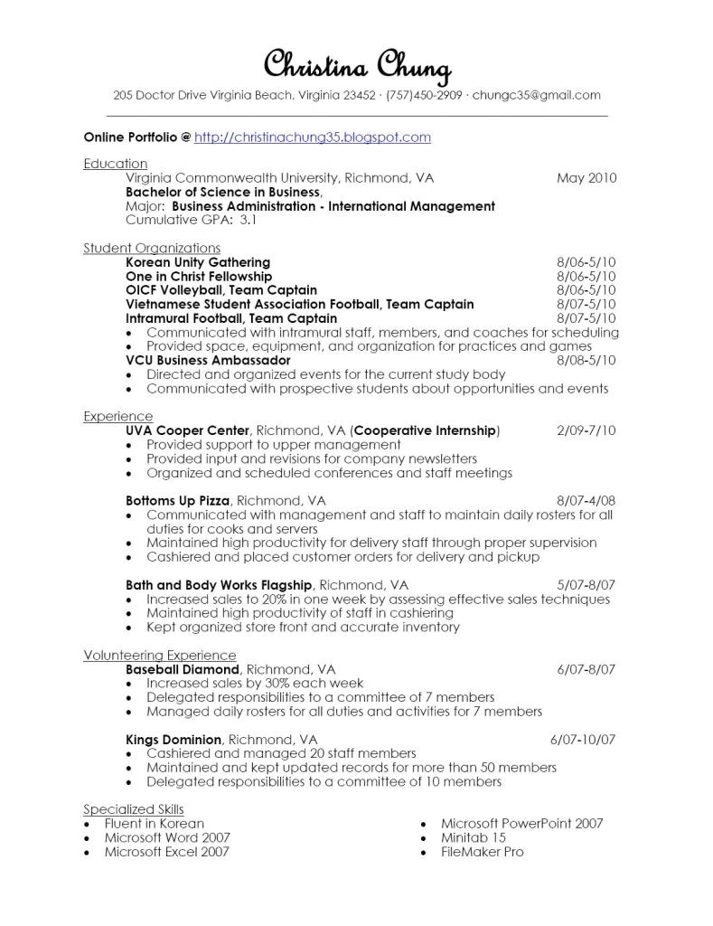 associates in business administration resumes